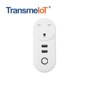 TransmeIoT Mini Smart PlugTM-MP-UK5U, WiFi Outlet Socket 1AC+2USB Compatible with Alexa And Google Home, Remote Control with Timer Function, No Hub Required