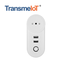 TransmeIoT Mini Smart PlugTM-MP-CL01U, WiFi Outlet Socket 1AC+2USB Compatible with Alexa And Google Home, Remote Control with Timer Function, No Hub Required