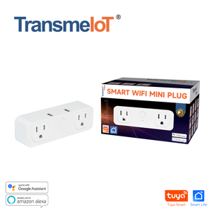 TransmeIoT TM-MP-US04A(2+2USB) Mini Smart Plug, WiFi Outlet Socket Compatible with Alexa And Google Home, Remote Control with Timer Function, No Hub Required