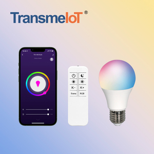 TransmeIoT Smart Bulb TM-A60 E27, LED Color Changing Lights, Works with Alexa & Google Assistant, Dimmable with App,with controllerNo Hub Required, 2.4GHz W