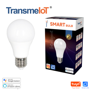TransmeIoT Smart Bulb TM-A60 E27, LED Color Changing Lights, Works with Alexa & Google Assistant, RGBW 2700K-6500K, 60 Watt Equivalent, Dimmable with App, A19 E26, No Hub Required, 2.4GHz W